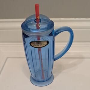 Starbucks Vintage Rocket Tumbler Travel Mug 2001 Barista Blue Plastic Retro